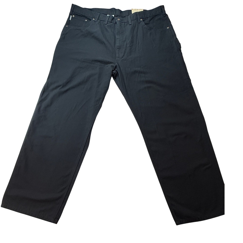 Carhartt B159 Canvas Work Pants Mens 46x32 Loose Original Fit Black Cotton
